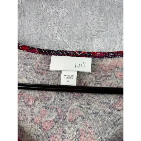 J. Jill Red Paisley Asymmetrical Tunic – Size M - Picture 5 of 6
